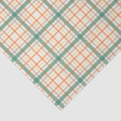 カラフルなティール（緑がかった色）の格子縞パターンティッシュペーパー 薄葉紙 (詳細)