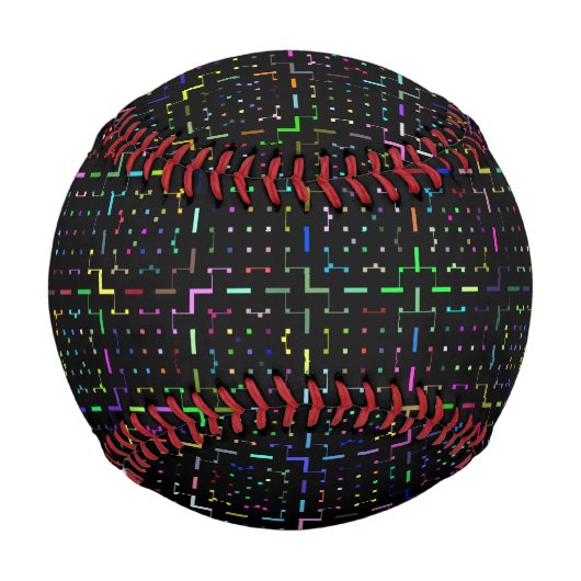 カラフルなテクノロジーコーディング電子回路パターン 野球ボール (正面)