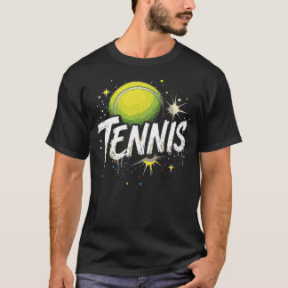 カラフルなテニスラケットスポーツ テニスボールウェア Tシャツ