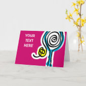 カラフルなテニス スパイラル ロープ カード (黄色い花)