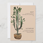 カラフルなテラコッタのサボテン幾何学模様のブライズシャワー 招待状 (裏面)
