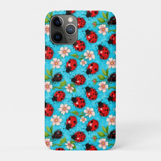 カラフルなテントウムシと花柄 Case-Mate iPhoneケース (裏)