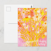 カラフルなデイジーの花束 オータム カラフル バースデー ポストカード (正面/裏面)