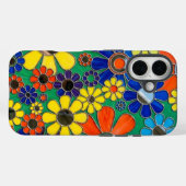 カラフルなデイジーモザイクアート ビンテージ ボタニカル エステ Case-Mate iPhoneケース (裏面 (横))