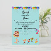 カラフルなデザインのカスタム誕生日招待状 招待状 (スタンド正面)