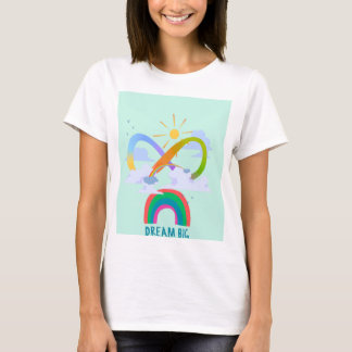 カラフルなデザインのハーフスリーブレディースTシャツ Tシャツ