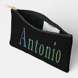 カラフルなデザインのAntonioの名前 アクセサリーポーチ