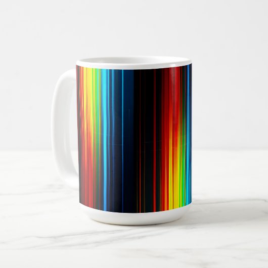 カラフルなデータグリッチアート コーヒーマグカップ (正面左)