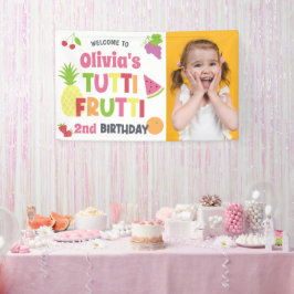 カラフルなトゥッティフルッティの写真 誕生日おめでとう いつでもハッピーバースデー 横断幕