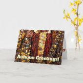 カラフルなトウモロコシの穀粒の写真 カード (黄色い花)