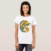 カラフルなトカゲと枝 Tシャツ (正面フル)