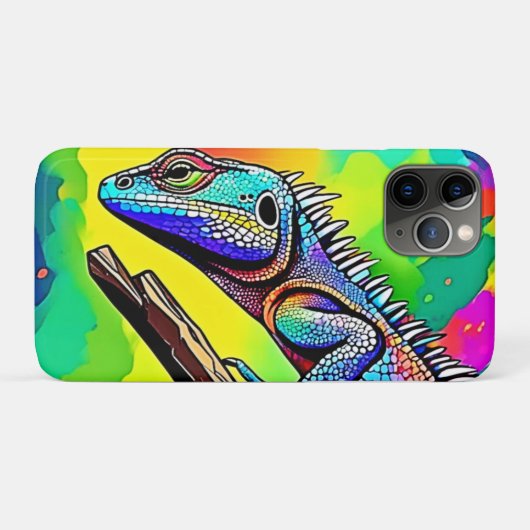 カラフルなトカゲのアートデザイン Case-Mate iPhoneケース (裏面(横))