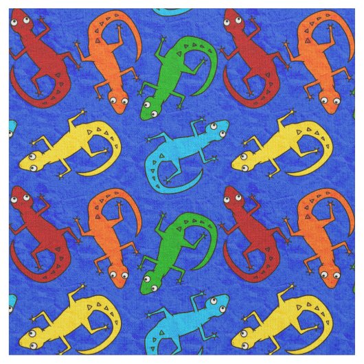 カラフルなトカゲの子供の生地 ファブリック (クローズアップ)