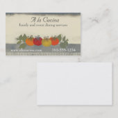 カラフルなトマトのベズルのシェフケイタリングビジネスカード 名刺 (正面/裏面)