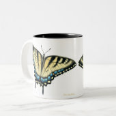 カラフルなトラのアゲハチョウの蝶マグ ツートーンマグカップ (正面左)