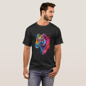 カラフルなトラの頭 Tシャツ (正面フル)