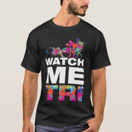 カラフルなトライアスロンのモチベーションを表現したモダンなデザイン Tシャツ