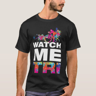 カラフルなトライアスロンのモチベーションを表現したモダンなデザイン Tシャツ