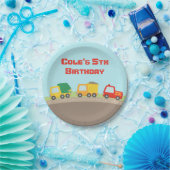 カラフルなトラックの男の子の誕生会の供給 ペーパープレート (パーティー)