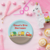 カラフルなトラックの男の子の誕生会の供給 ペーパープレート (パーティー)