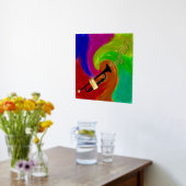 カラフルなトランペットミュージック 箔ポスター (レイダウン (キッチン))