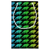 カラフルなトリケラトプスの恐竜のギフトバッグ スモールペーパーバッグ (裏面)