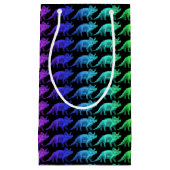 カラフルなトリケラトプスの恐竜のギフトバッグ スモールペーパーバッグ (正面)