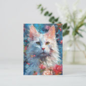 カラフルなトルコのアンゴラ猫 ポストカード (スタンド正面)
