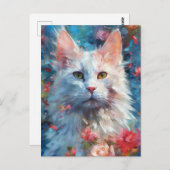 カラフルなトルコのアンゴラ猫 ポストカード (正面/裏面)
