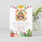 カラフルなトルコの花とサボテンのフレンドズギビングフィエスタ 招待状 (スタンド正面)