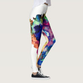 カラフルなトレンディーの抽象芸術の水彩画のペンキの(ばちゃばちゃ)跳ねる レギンス (右)