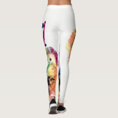 カラフルなトレンディーの抽象芸術の水彩画のペンキの(ばちゃばちゃ)跳ねる レギンス (裏面)