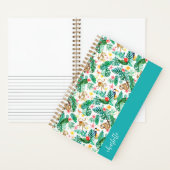 カラフルなトロピカルジャングルの動物たち - 名前入り ノートブック (内側)