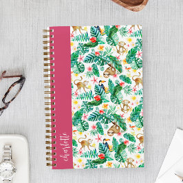カラフルなトロピカルジャングル動物のパーソナライズ ノートブック