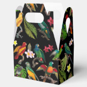 カラフルなトロピカルパラダイスの鳥、葉、花 フェイバーボックス (オープン)