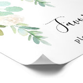 カラフルなトロピカルフラワーのお favors のサイン イラスト ポスター (角)