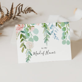 カラフルなトロピカルフラワーのウェディングパーティーお礼カード サンキューカード