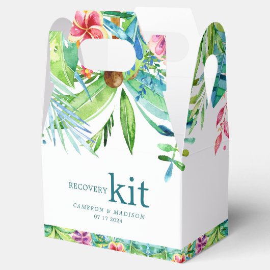 カラフルなトロピカルフラワーの水彩画 フェイバーボックス (オープン)
