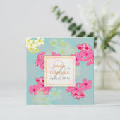 カラフルなトロピカルフラワー/葉の招待状 招待状 (スタンド正面)