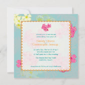 カラフルなトロピカルフラワー/葉の招待状 招待状 (裏面)