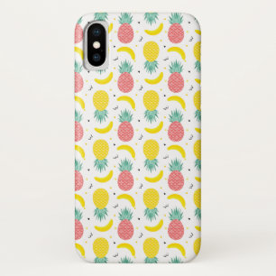 カラフルなトロピカル・フルーツパターン iPhone X ケース