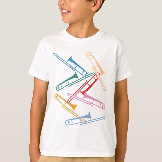 カラフルなトロンボーン Tシャツ (正面)