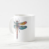 カラフルなトンボ コーヒーマグカップ (正面左)