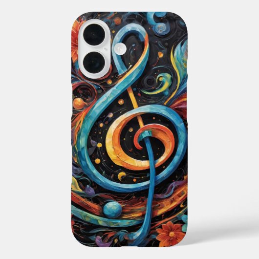 カラフルなト音記号のカバー Case-Mate iPhoneケース (裏面)