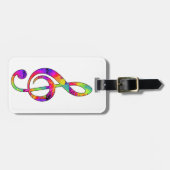 カラフルなト音記号 ラゲッジタグ (正面横)