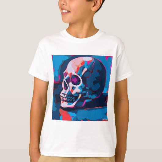 カラフルなドクロの絵 Tシャツ (正面)