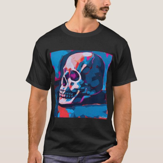 カラフルなドクロの絵 Tシャツ (正面)