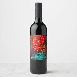 カラフルなドクロ。ゾッとする飲み物 ワインラベル