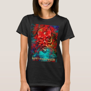 カラフルなドクロ。ハッピーハロウィン Tシャツ