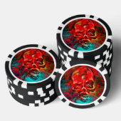 カラフルなドクロ ポーカーチップ (積み重ね)